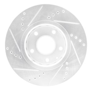 Mazda 6 Brake Rotor (1) - Front Right - R1 Concepts - Drilled & Slotted - Silver - `16-`25